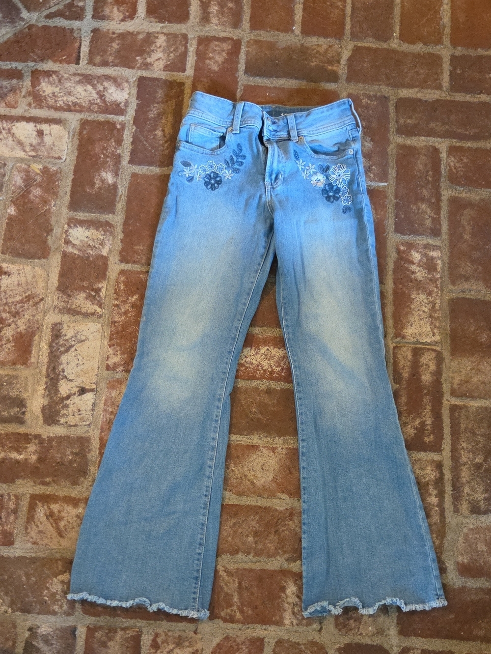GAP Kids Floral Embroidered Flare Jeans girls 16